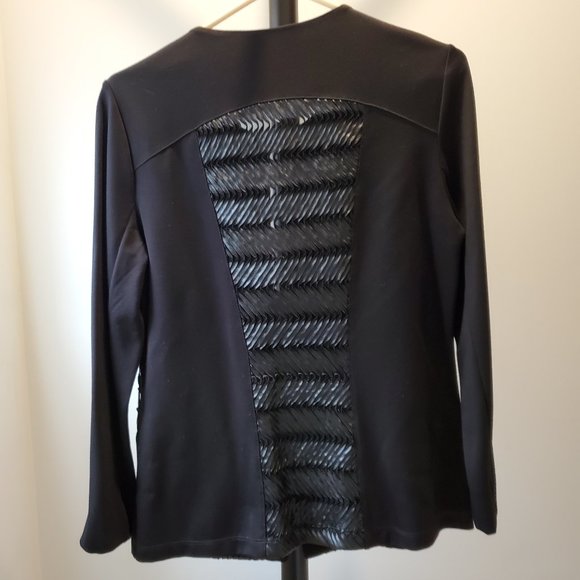 Evening jacket with faux leather trim - Picture 2 of 4